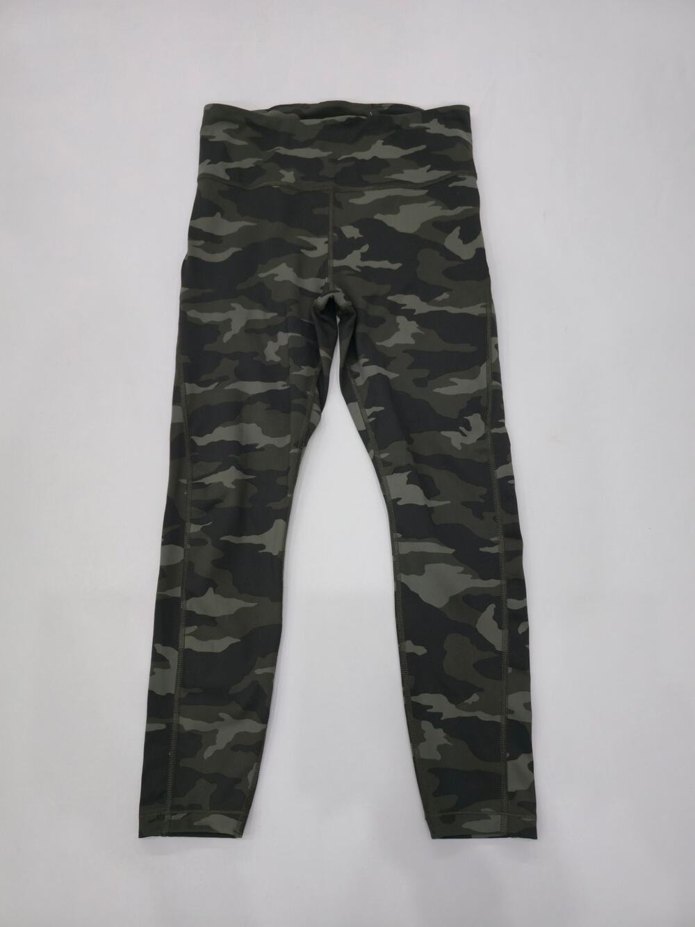 Athleta Ultimate 7/8 Tight Camo Print Green Small High Rise EUC